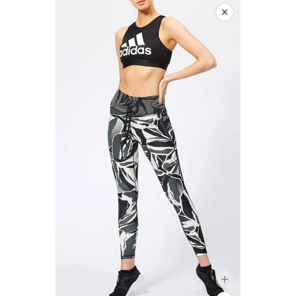 Adidas Leggings M High Rise 7/8 Believe This Green Black Mesh - Picture 14 of 15